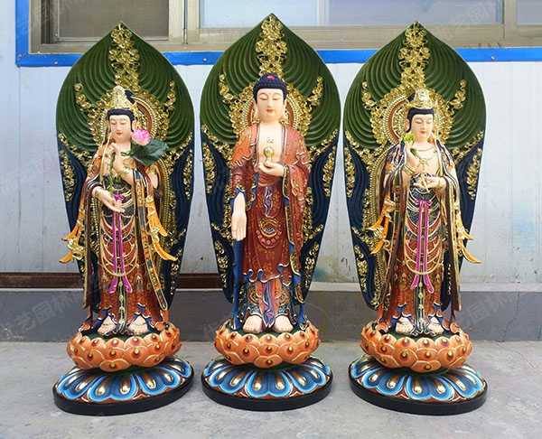 佛教西方三圣、東方三圣、華嚴三圣銅雕塑